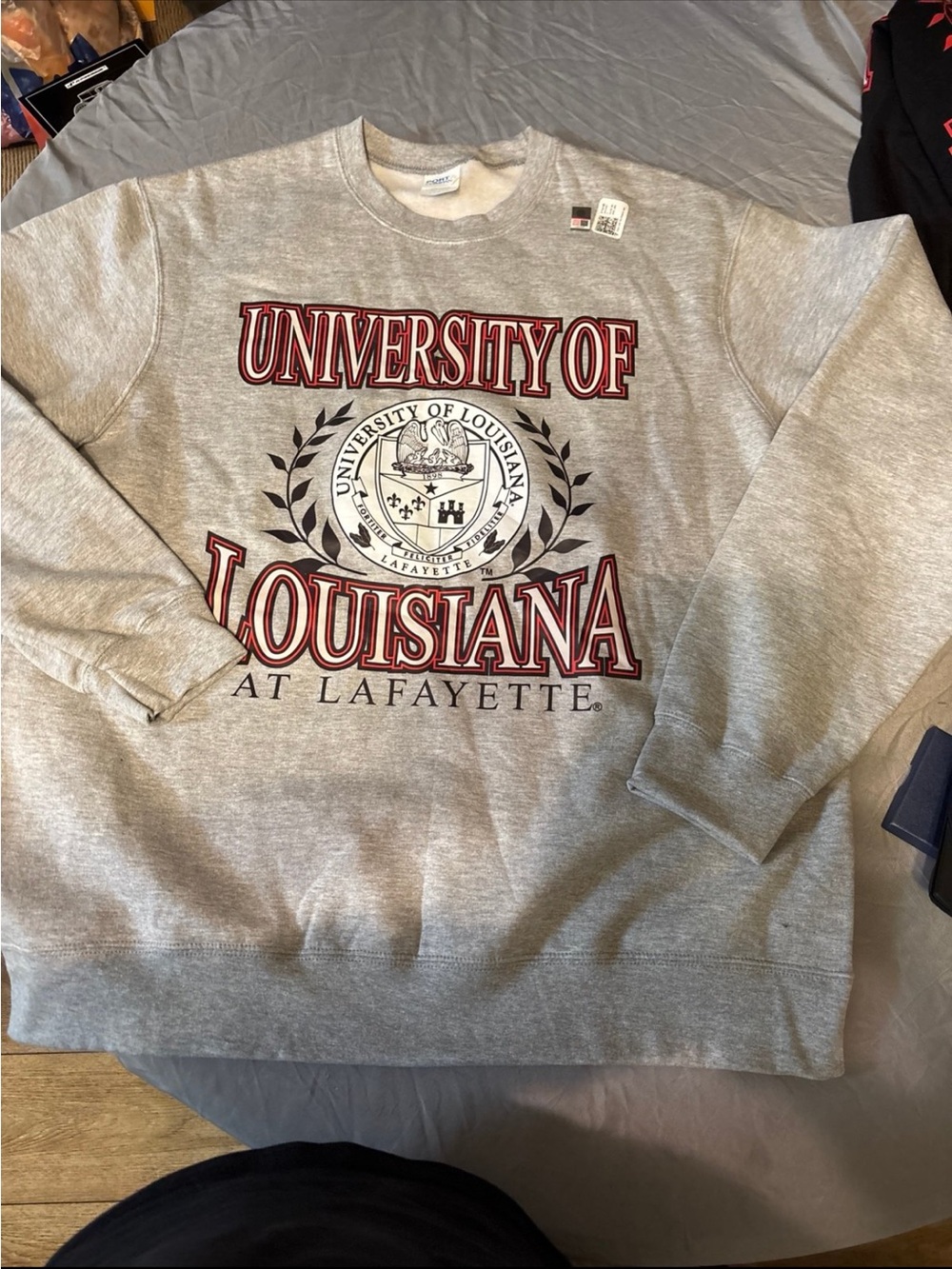University of Louisiana at Lafayette Gray Crewneck Sweatshirt